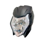 Combo Farola + Carenaje C/visor Akt-cr4 Negro Brillante